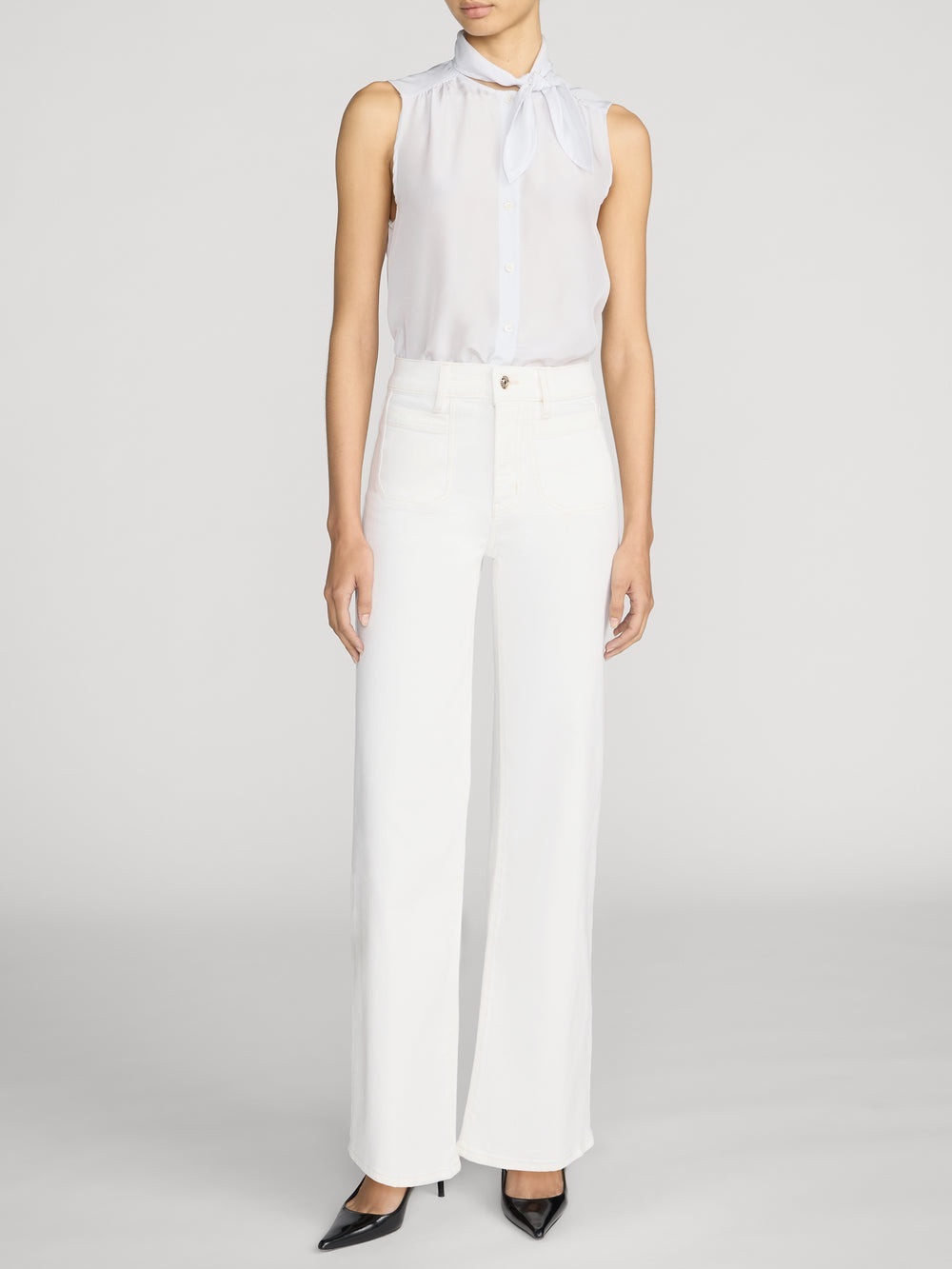 Frame Le Slim Palazzo Modernist Pocket Wide Leg Women's Jeans Au Natural NWT 29